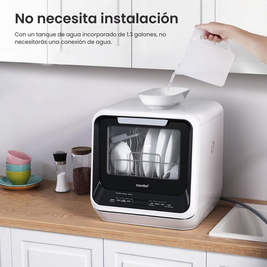 🧼 COMFEE' Lavavajillas de Encimera Portátil con Tanque Integrado – Limpieza Sin Instalación