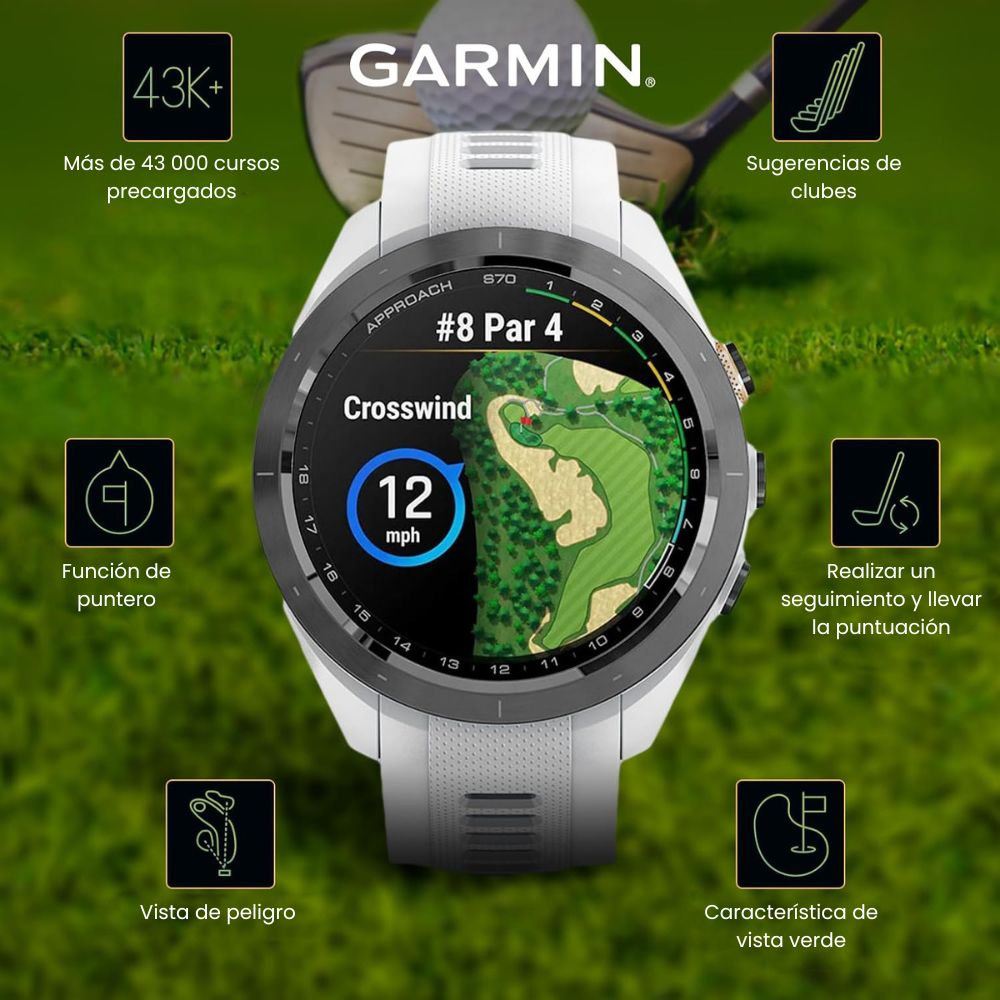 Garmin Approach S70 – Reloj Inteligente Premium para Golf y Multideporte