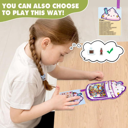 Joyreal Hide and Seek Busy Bag – Juego Sensorial de 3 Personajes (Oso, Helado, Cangrejo) | 20 Objetos Ocultos por Bolsa