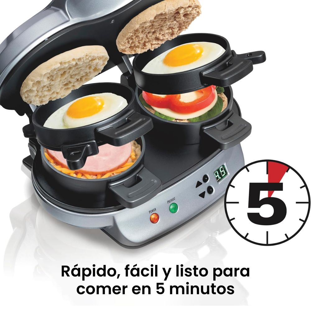 Sandwichera Dual para Desayuno - Hamilton Beach