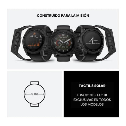 Reloj Táctico Premium con GPS - Garmin Tactix 8 Solar