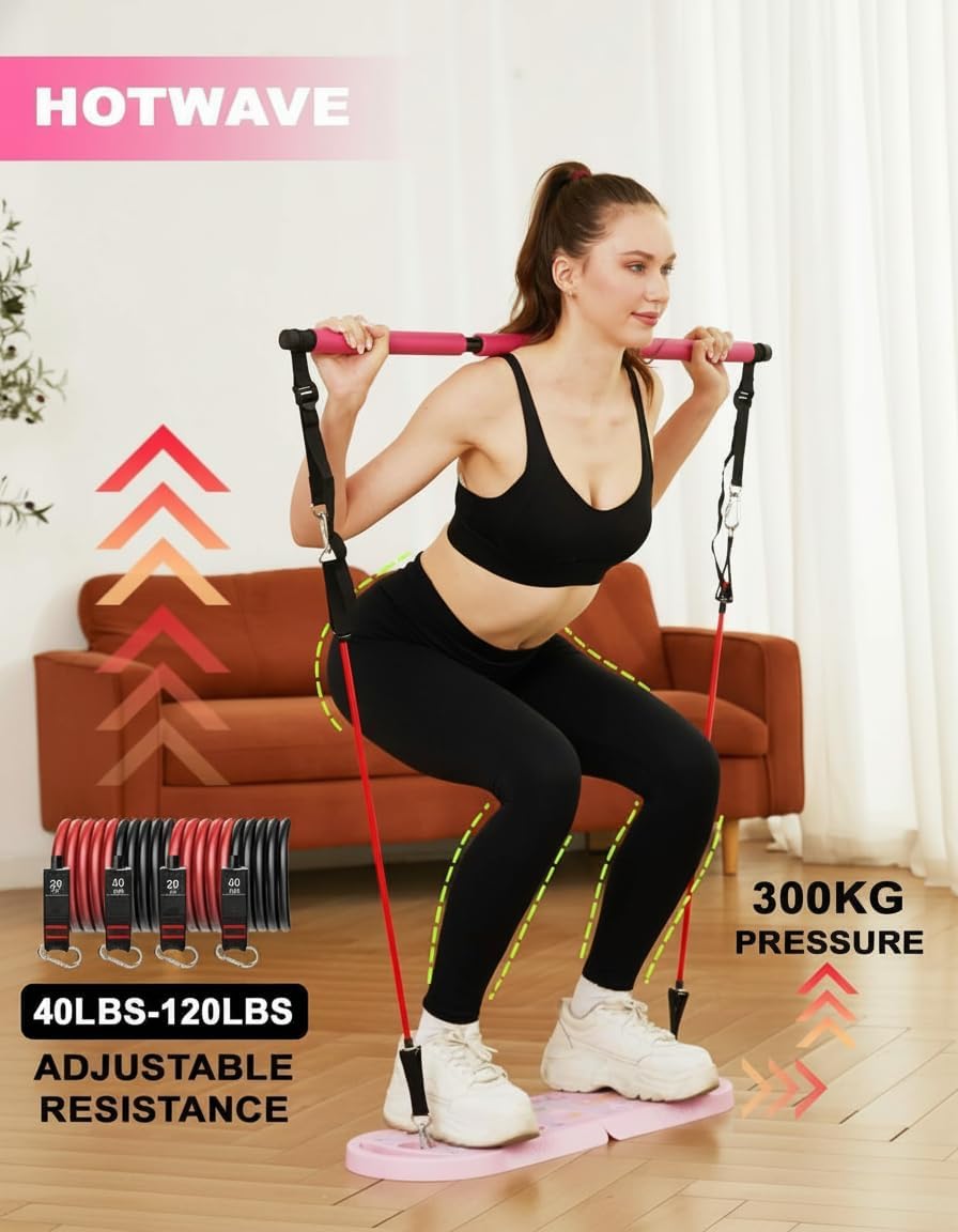 Tabla de Flexiones 20 en 1 | Gimnasio Portátil con Bandas, Rueda Abdominal  - HOTWAVE