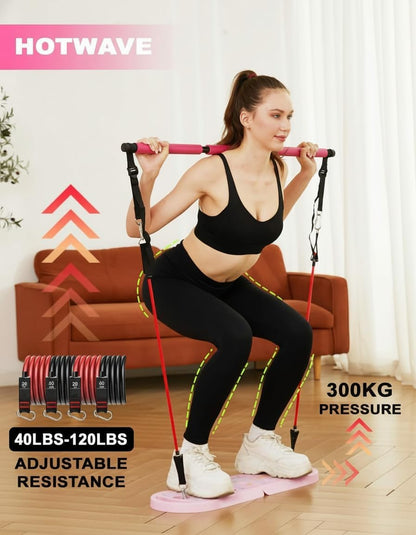 Tabla de Flexiones 20 en 1 | Gimnasio Portátil con Bandas, Rueda Abdominal  - HOTWAVE