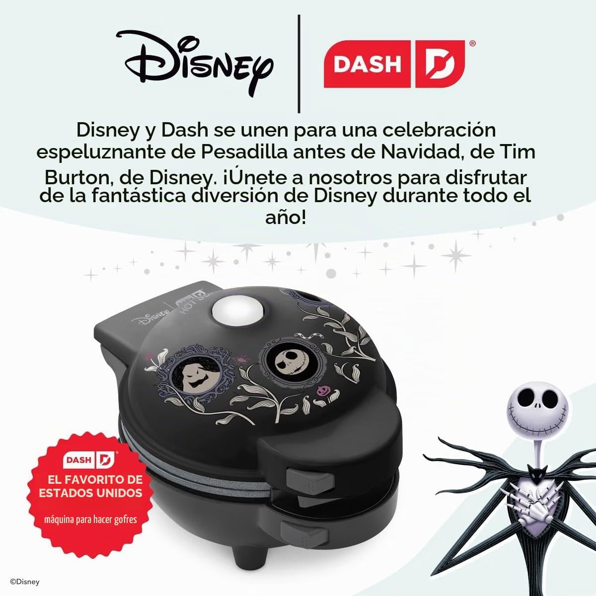 Mini Waflera con Figuras de Jack, Sally y Oogie Boogie | Mini Wafles - Dash Nightmare Before Christmas MultiMaker