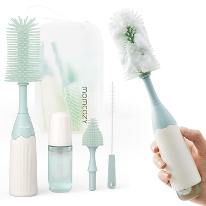 Kit Momcozy | Calentador de Leche Portátil + Kit de Cepillos para Biberones