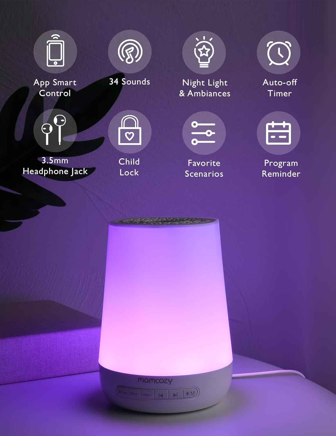 Combo Momcozy | Máquina de Sonido Inteligente + Máquina de Sonido Portátil para Bebé