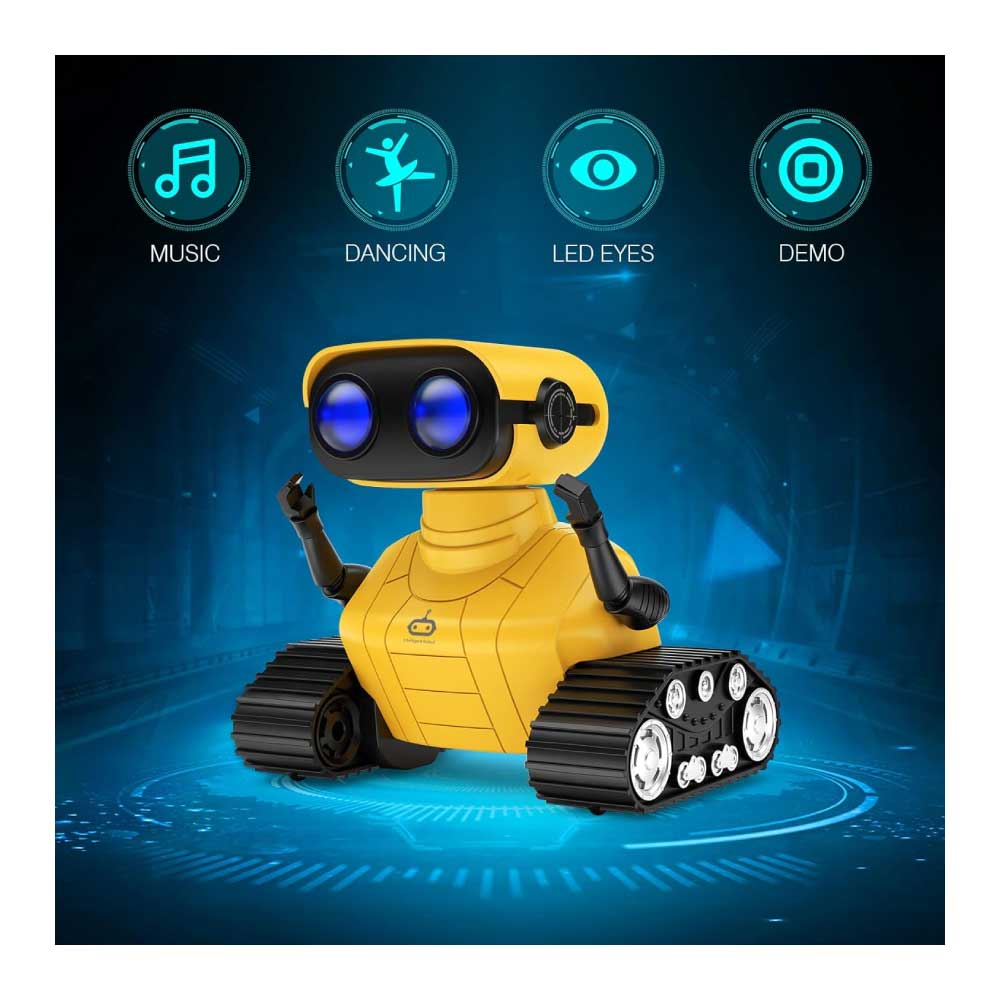 Juguete robot de control remoto con música y ojos LED para niños - ALLCELE