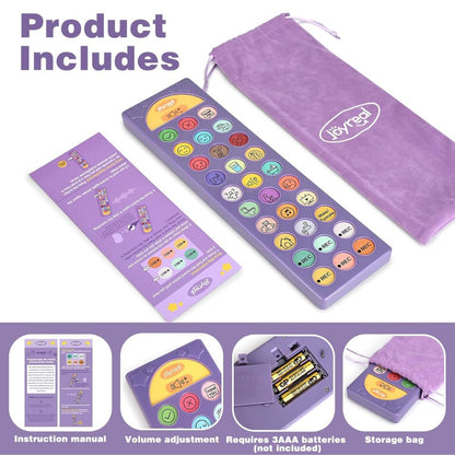 Joyreal Dispositivo AAC para Autismo | 23 Mensajes Preinstalados + 6 Botones Personalizables | Herramienta de Comunicación No Verbal 🧩✨