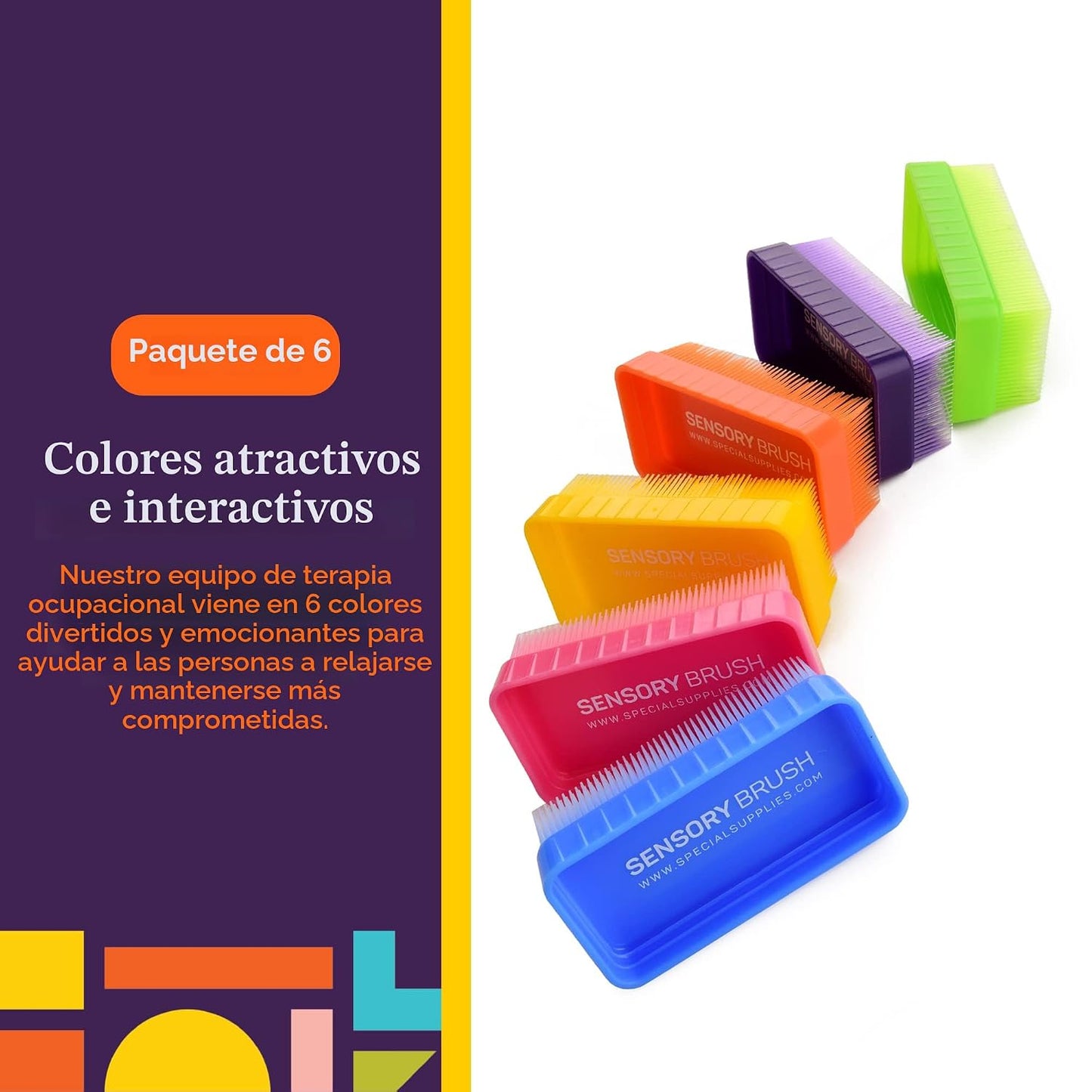 Cepillos de Terapia Sensorial para Estimulación, Paquete de 6 - Special Supplies