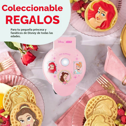 Mini Waflera con Figuras de Ariel, Bella y Cenicienta | Mini Wafles de 4" - Disney Dash Princess