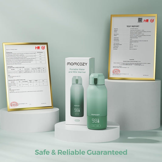 Momcozy Calentador de Leche Portátil para Viajes | Inalámbrico, Recargable y con Modos de Calentamiento Dual