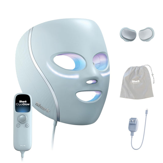 Shark CryoGlow – Mascarilla Facial LED con efecto refrescante para la zona debajo de los ojos | Terapia de Luz Roja/Azul/Infrarroja