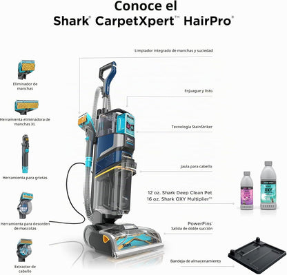 Shark CarpetXpert HairPro con StainStriker | Limpiadora de Alfombras, Manchas y Pelo de Mascotas