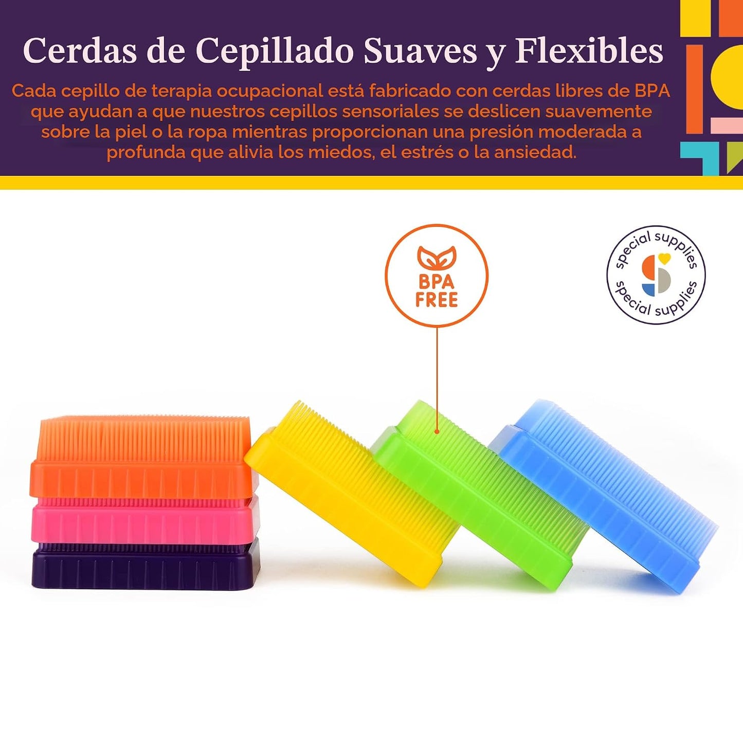 Cepillos de Terapia Sensorial para Estimulación, Paquete de 6 - Special Supplies
