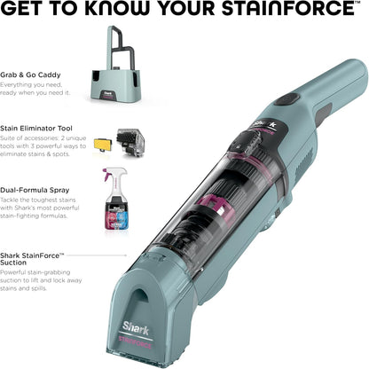 Shark StainForce Inalámbrico | Limpiador Portátil de Manchas para Alfombras, Tapicería y Autos