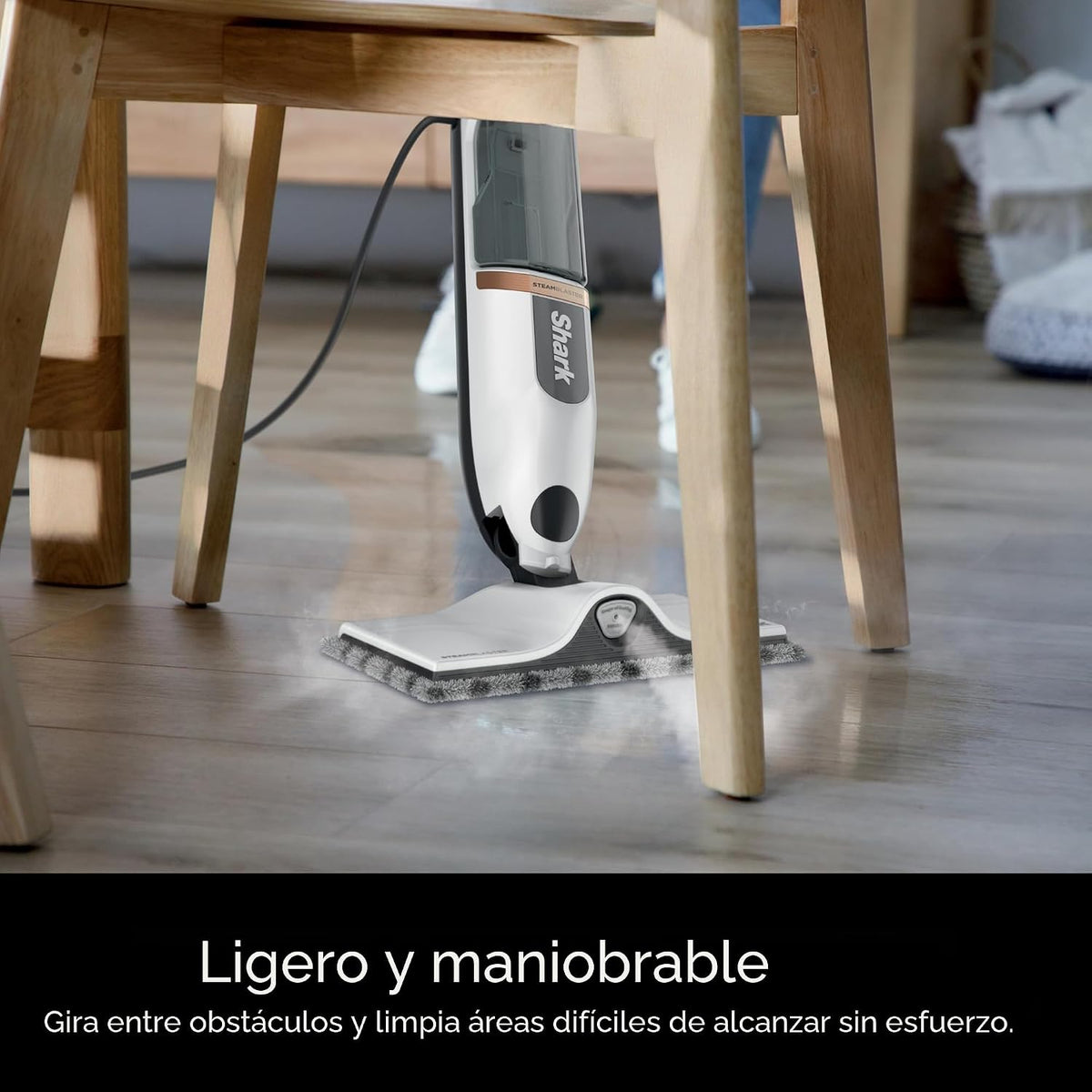 Shark SteamSpot Mopa a Vapor con Ráfaga de Vapor para Pisos Duros