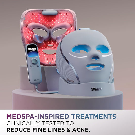 Shark CryoGlow – Mascarilla Facial LED con efecto refrescante para la zona debajo de los ojos | Terapia de Luz Roja/Azul/Infrarroja