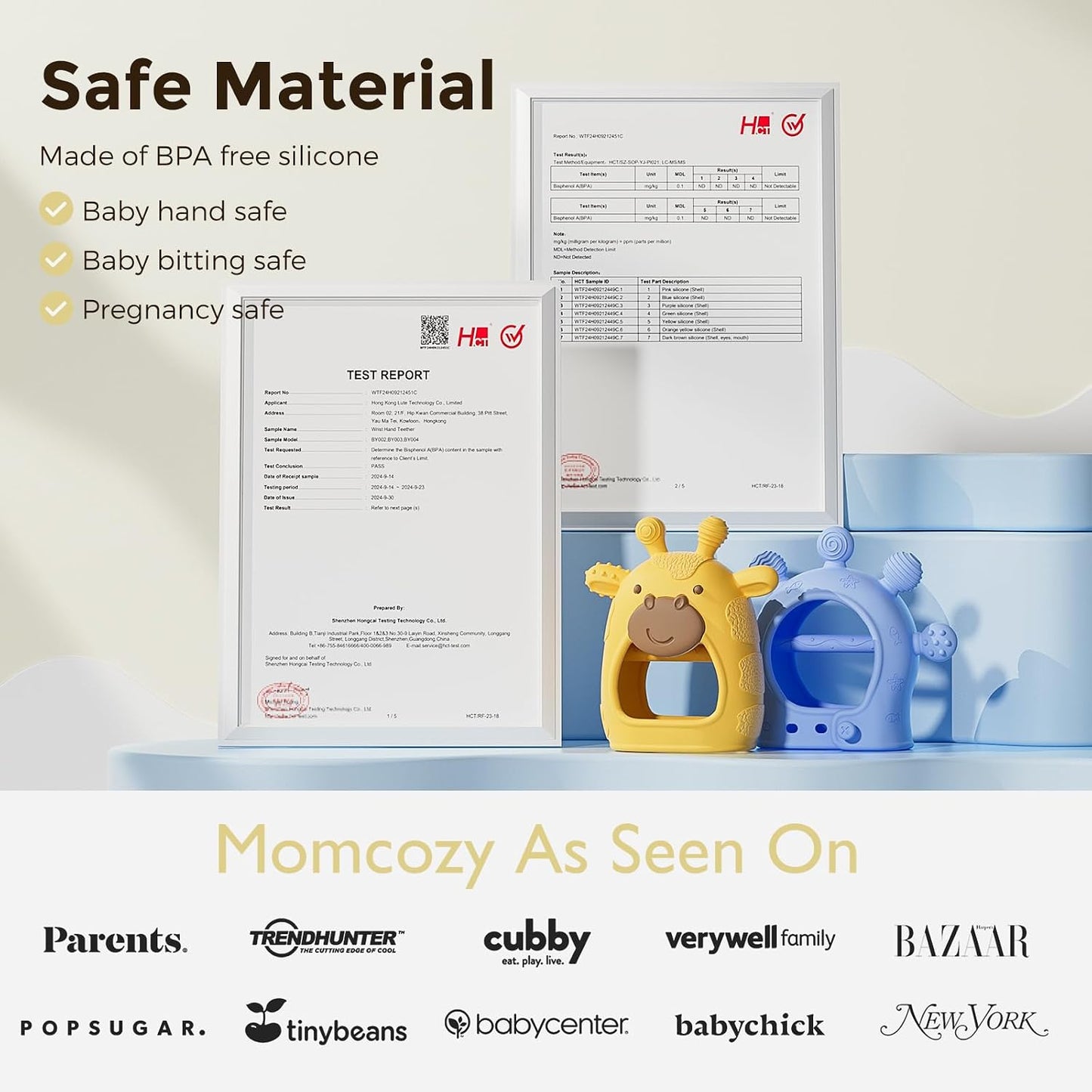 Combo Momcozy Máquina de Sonido Portátil + Mordedor de Silicona | Sueño Tranquilo y Alivio para la Dentición