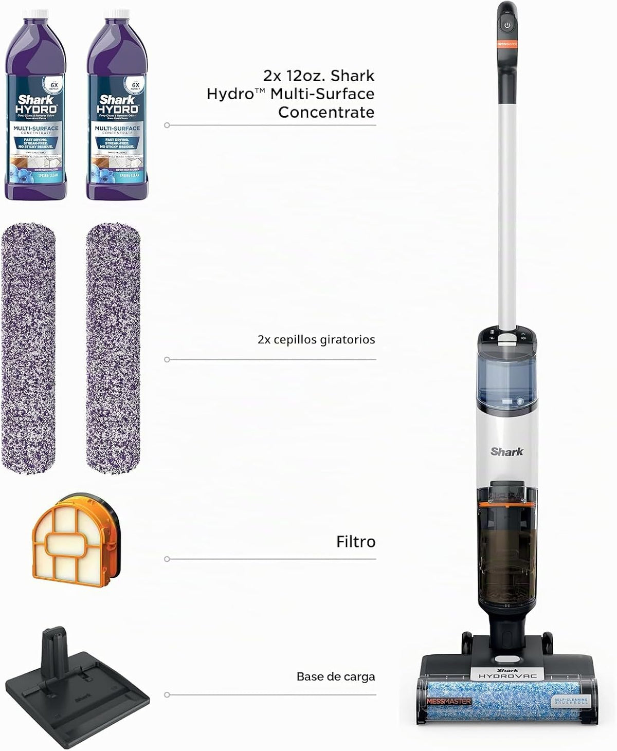 Aspiradora en Seco y Húmedo Inalámbrica 3 en 1 - Shark HydroVac MessMaster –