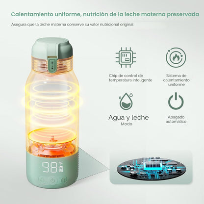 Momcozy Calentador de Leche Portátil para Viajes | Inalámbrico, Recargable y con Modos de Calentamiento Dual