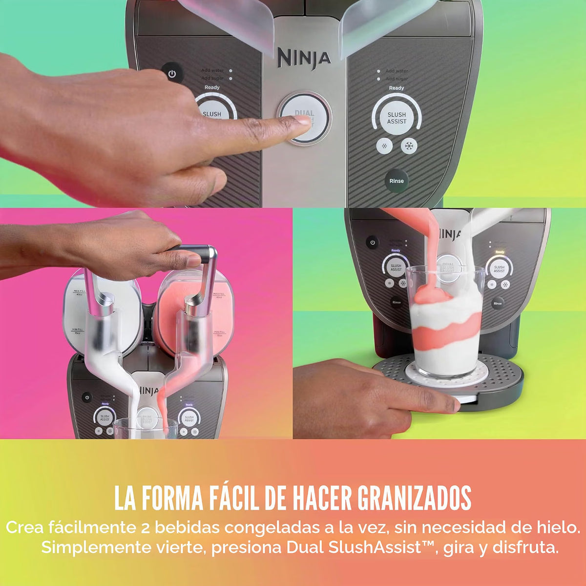 Ninja SLUSHi Twist Máquina de Bebidas Congeladas 2 en 1 | Granizados, Frappés y Bebidas Heladas