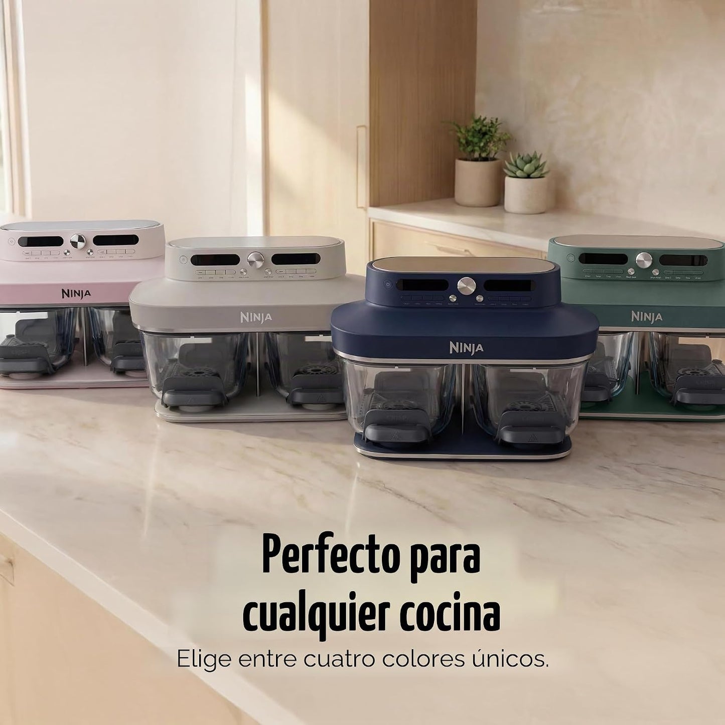Ninja Crispi DualZone – Freidora de Aire de Vidrio 6 en 1 con Tecnología DualZone
