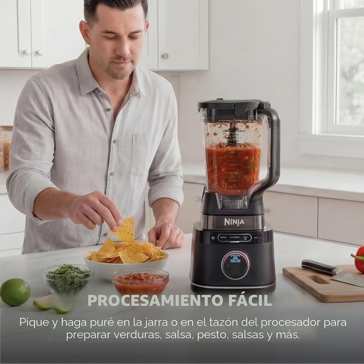 Licuadora y Procesador de Alimentos 3 en 1 - Ninja BlendSense Pro 1800W | Batidos, Masas y Salsas