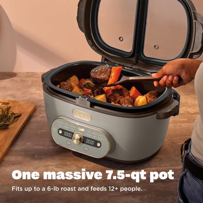Ninja MultiPot XL 12 en 1 | Olla Multicooker, Cocina 2 Comidas a la Vez con DualZone