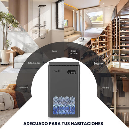 Deshumidificador ToLife 1000 ft² | Compacto y Silencioso para Dormitorio, Baño y Hogar