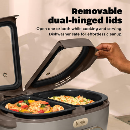 Ninja MultiPot XL 12 en 1 | Olla Multicooker, Cocina 2 Comidas a la Vez con DualZone