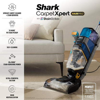 Shark CarpetXpert HairPro con StainStriker | Limpiadora de Alfombras, Manchas y Pelo de Mascotas
