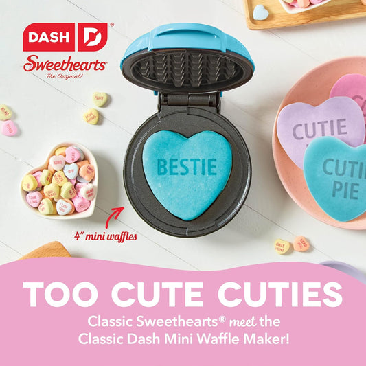 DASH x Sweethearts® Mini waflera – Waffle, 4 pulgadas, gofres en forma de corazón