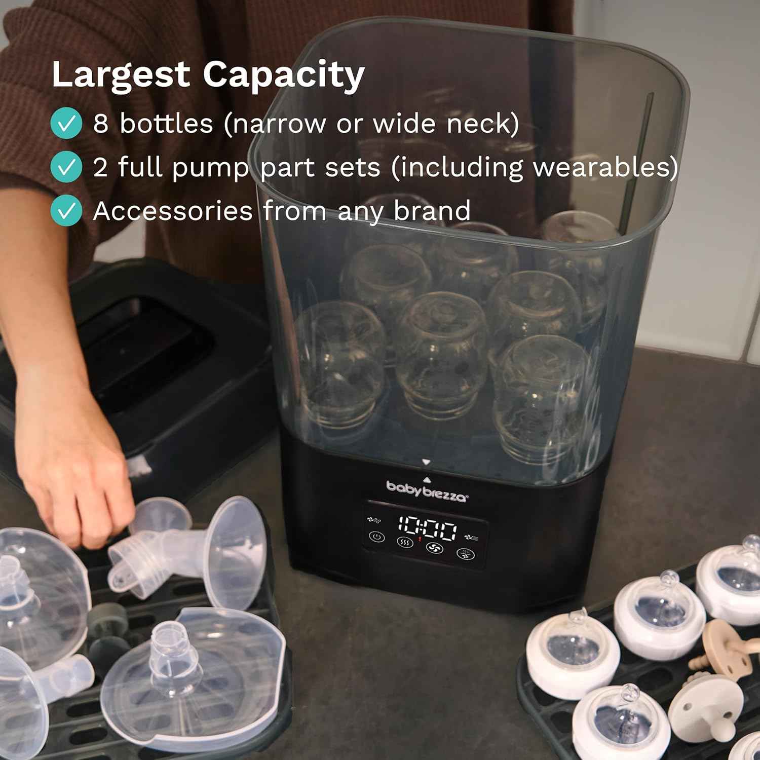 Baby Brezza SuperQuick – Esterilizador y secadora de biberones en 10 minutos