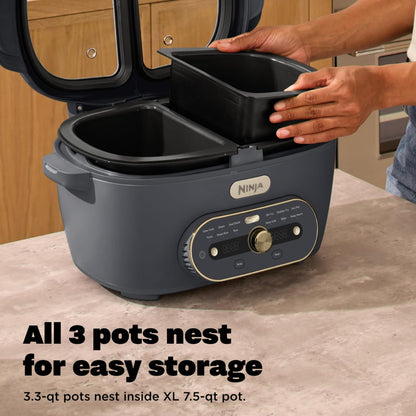 Ninja MultiPot XL 12 en 1 | Olla Multicooker, Cocina 2 Comidas a la Vez con DualZone