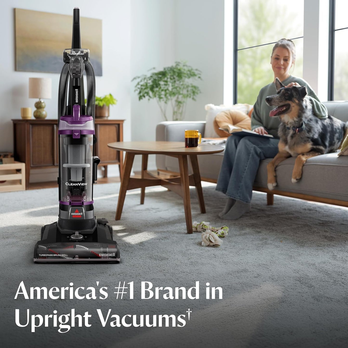 Bissell CleanView 4438 | Aspiradora Vertical sin Bolsa con Potente Succión para Hogares con Mascotas