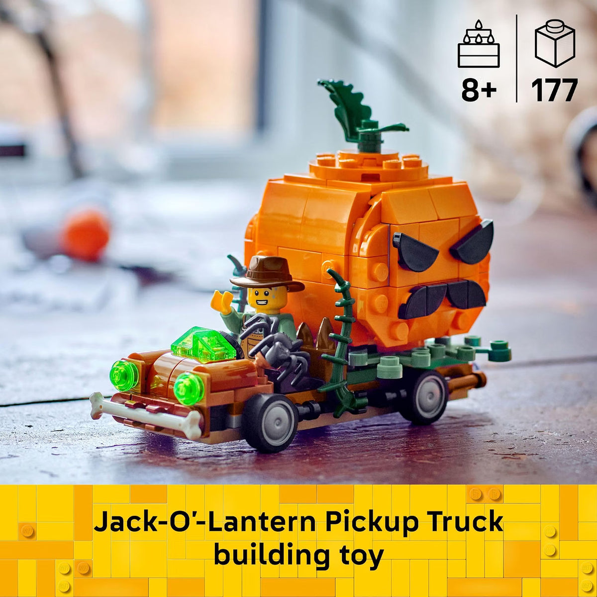 LEGO Camioneta Jack-O'-Lantern | Set de Halloween de 177 Piezas para Niños +8 años