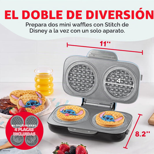 Waflera Doble Mini con Diseño de Stitch - Disney | Dash MultiMaker