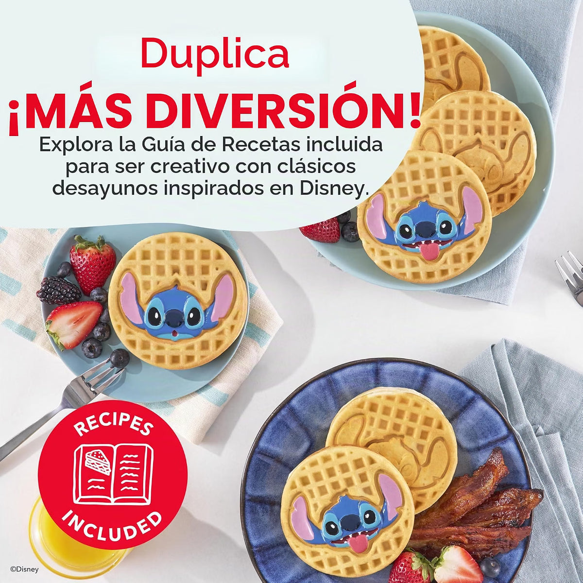 Waflera Doble Mini con Diseño de Stitch - Disney | Dash MultiMaker