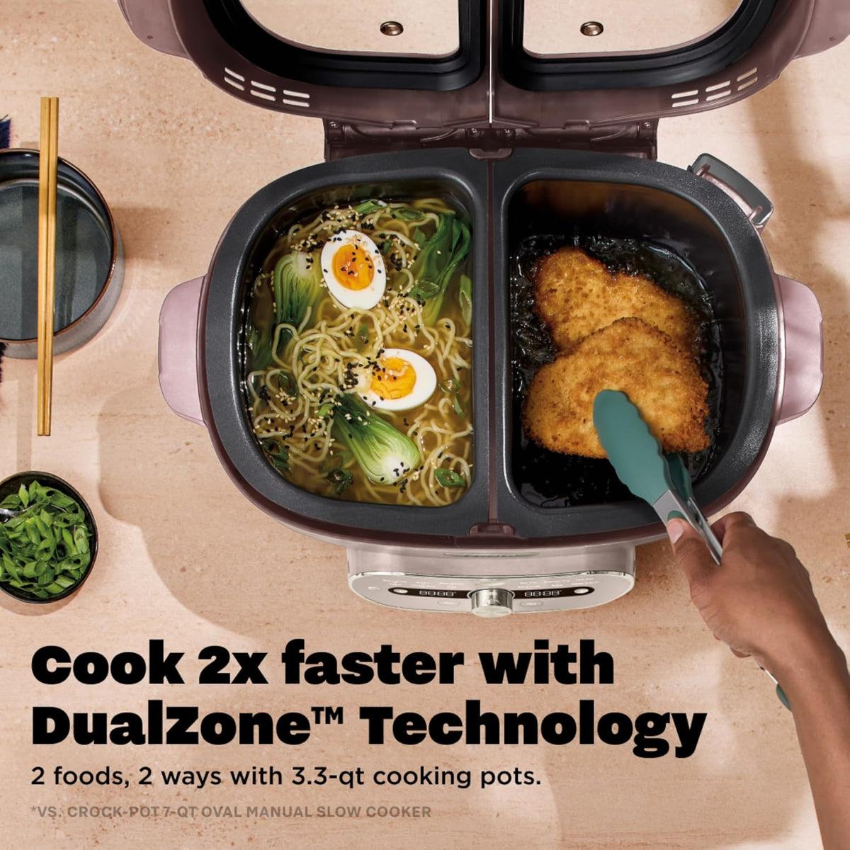 Ninja MultiPot XL 12 en 1 | Olla Multicooker, Cocina 2 Comidas a la Vez con DualZone