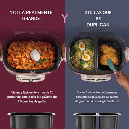 Ninja MultiPot XL 12 en 1 | Olla Multicooker, Cocina 2 Comidas a la Vez con DualZone