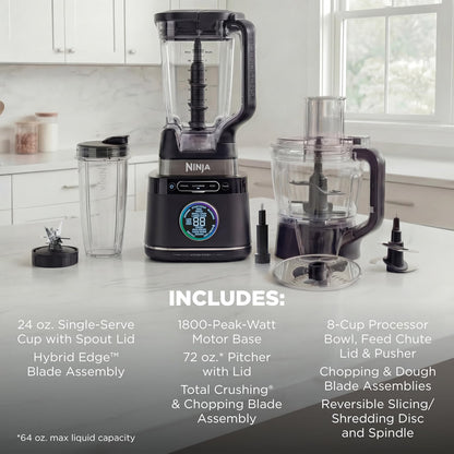 Licuadora y Procesador de Alimentos 3 en 1 - Ninja BlendSense Pro 1800W | Batidos, Masas y Salsas
