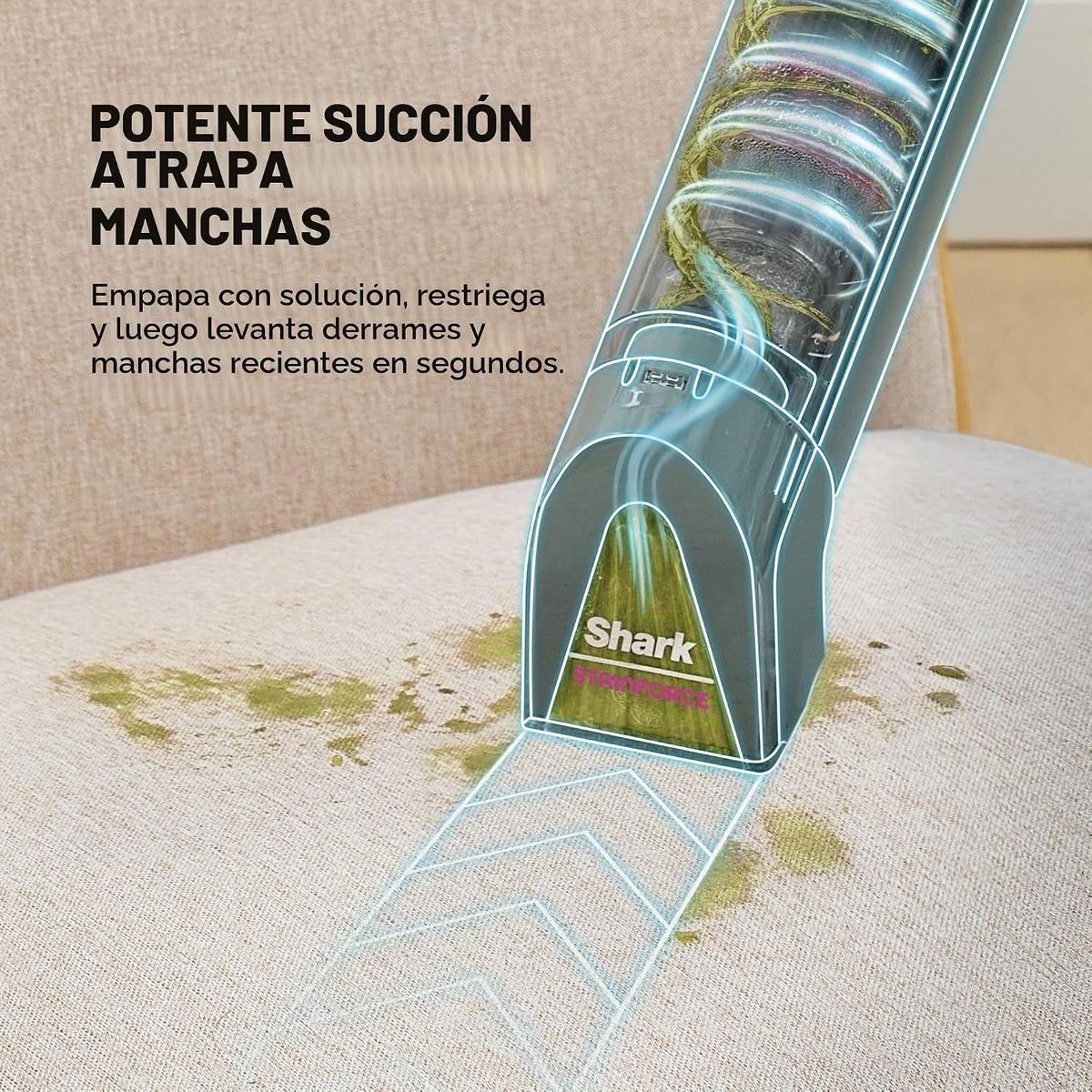 Shark StainForce Inalámbrico | Limpiador Portátil de Manchas para Alfombras, Tapicería y Autos