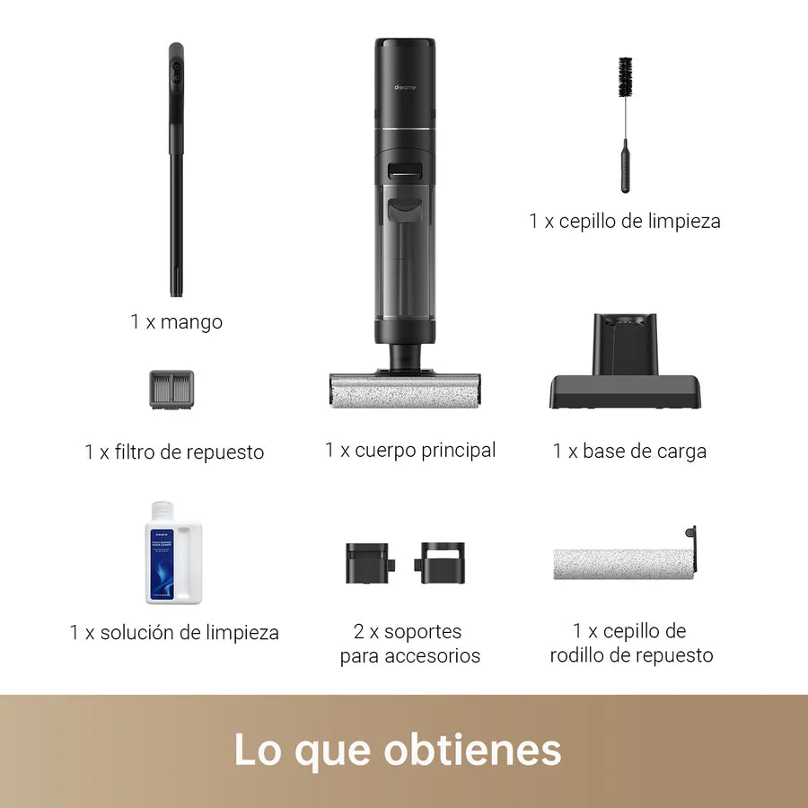 DREAME H12 PRO - Aspiradora y trapeador inalámbrico todo en uno, limpiador inteligente para suelos duros