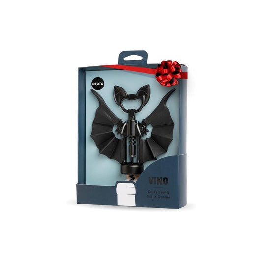 Abridor de Vino y Cerveza 2 en 1 | Diseño de Murciélago Gótico | OTOTO Vino Spooky Bat