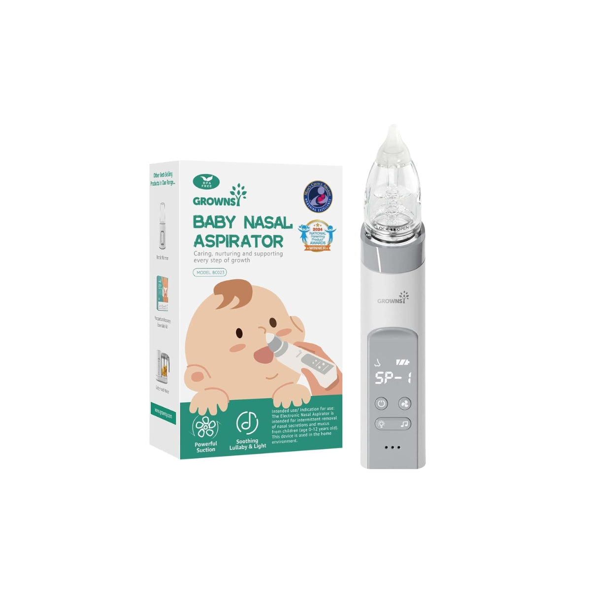 Aspirador nasal para bebé, limpiador de nariz para bebé - GROWNSY