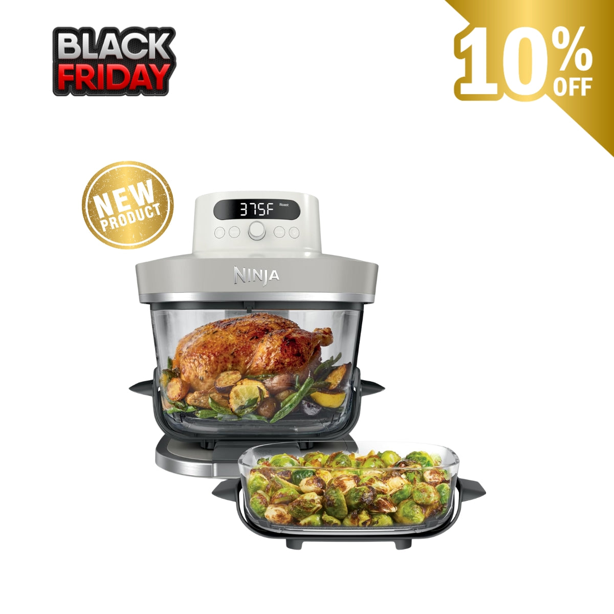 Ninja Crispi Pro – Freidora de Aire de Vidrio 6 en 1