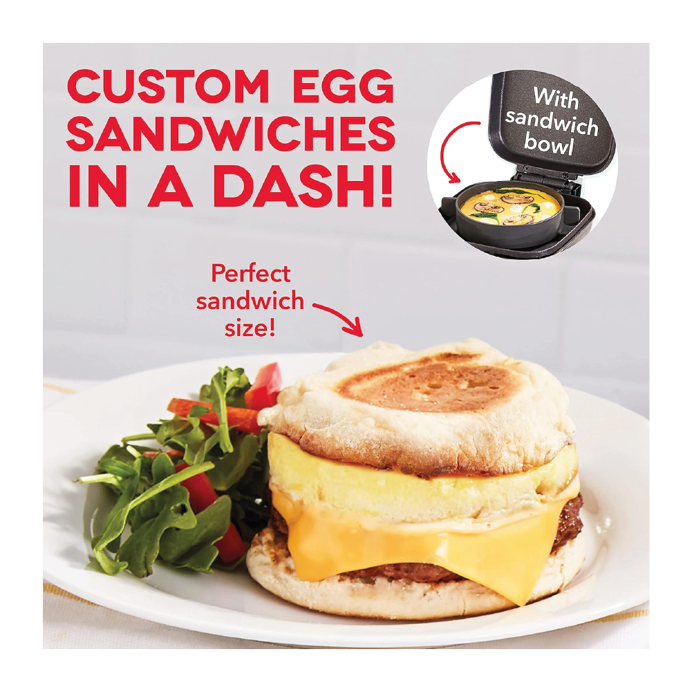 DASH Máquina para picar huevos de lujo estilo Sous Vide con moldes de silicona para sándwiches de desayuno