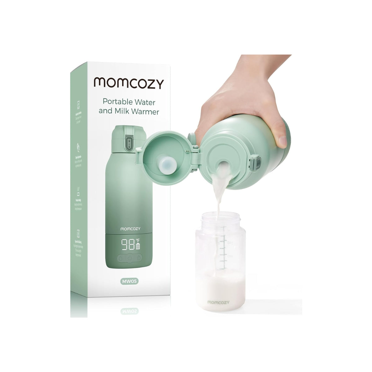 Momcozy Calentador de Leche Portátil para Viajes | Inalámbrico, Recargable y con Modos de Calentamiento Dual