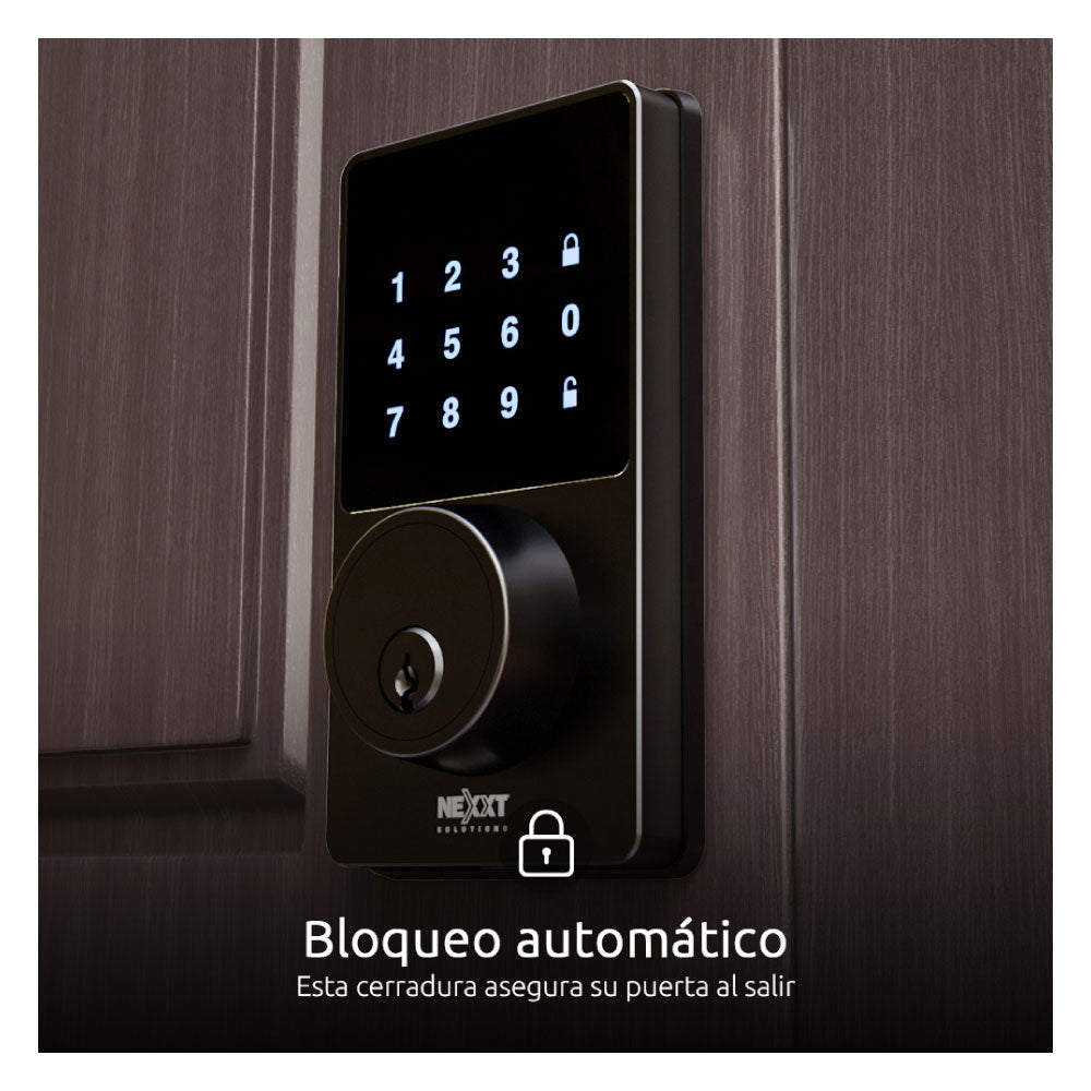 Cerradura inteligente con conexión Wi-Fi - Smart doorlock Negro - Nexxt Solutions Connectivity