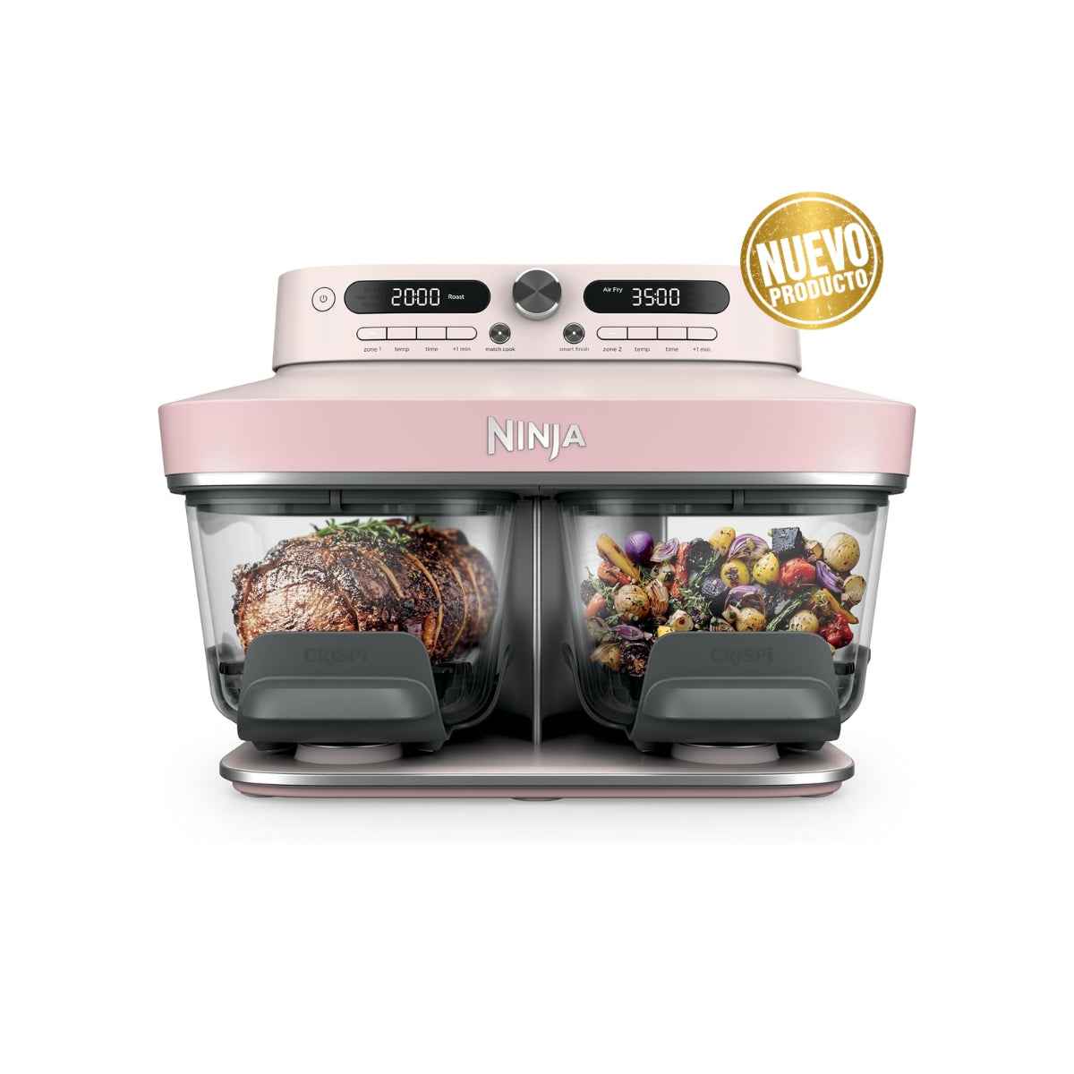 Ninja Crispi DualZone – Freidora de Aire de Vidrio 6 en 1 con Tecnología DualZone